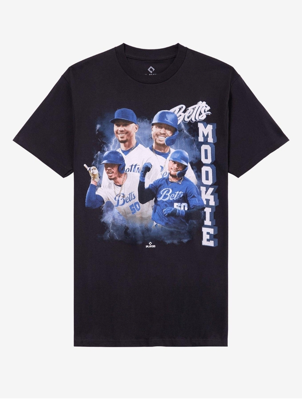 MLB Black Graphic Tee with Blue and White Mookie Prints